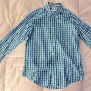 Brooks Brothers Plaid, Green Shirt. Size: Large.